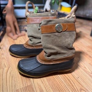 Tommy Hilfiger Brown and Black Winter Boots